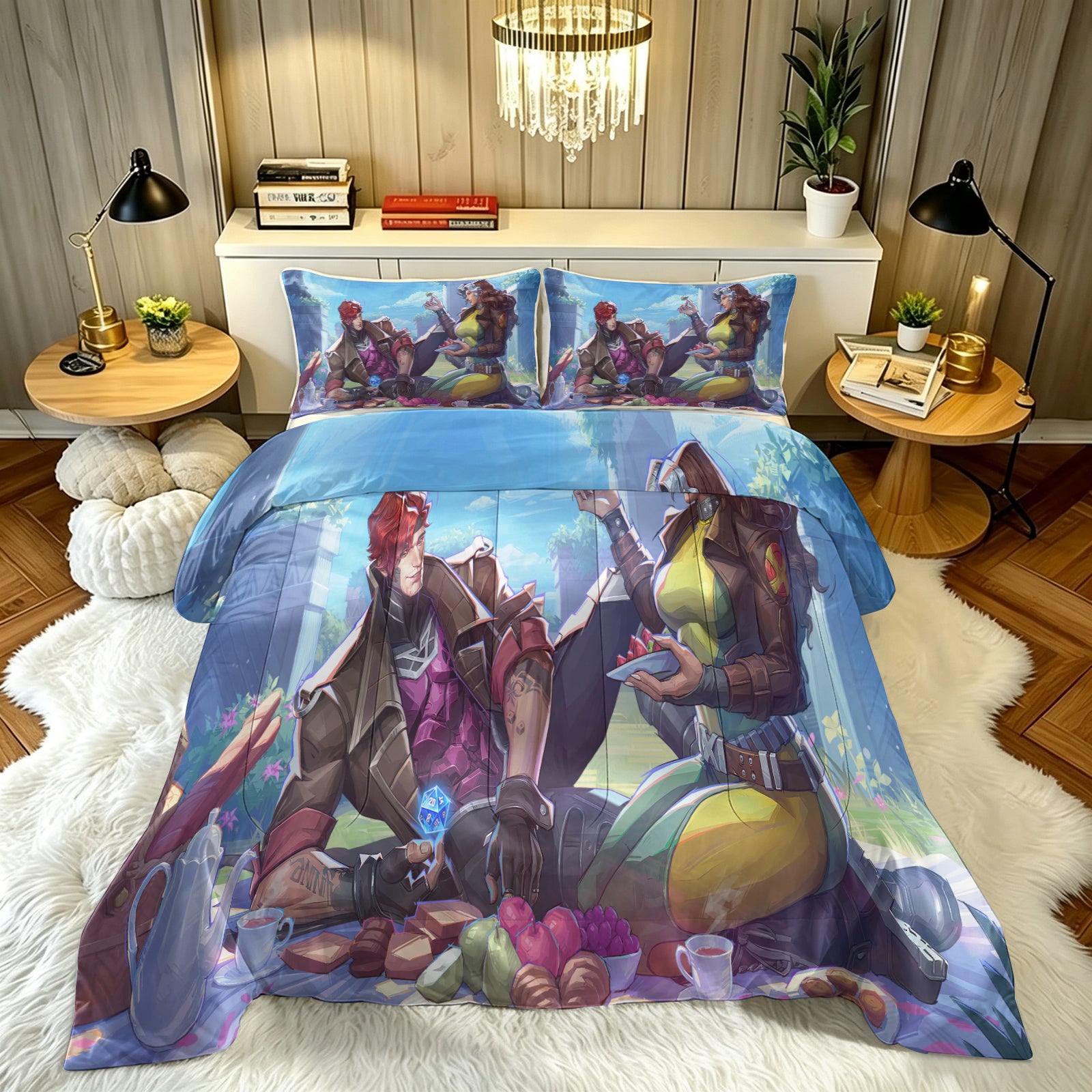‌Marvel Rivals Rogue Comforter Pillowcase Sets Blanket All Season Reversible Quilted Duvet