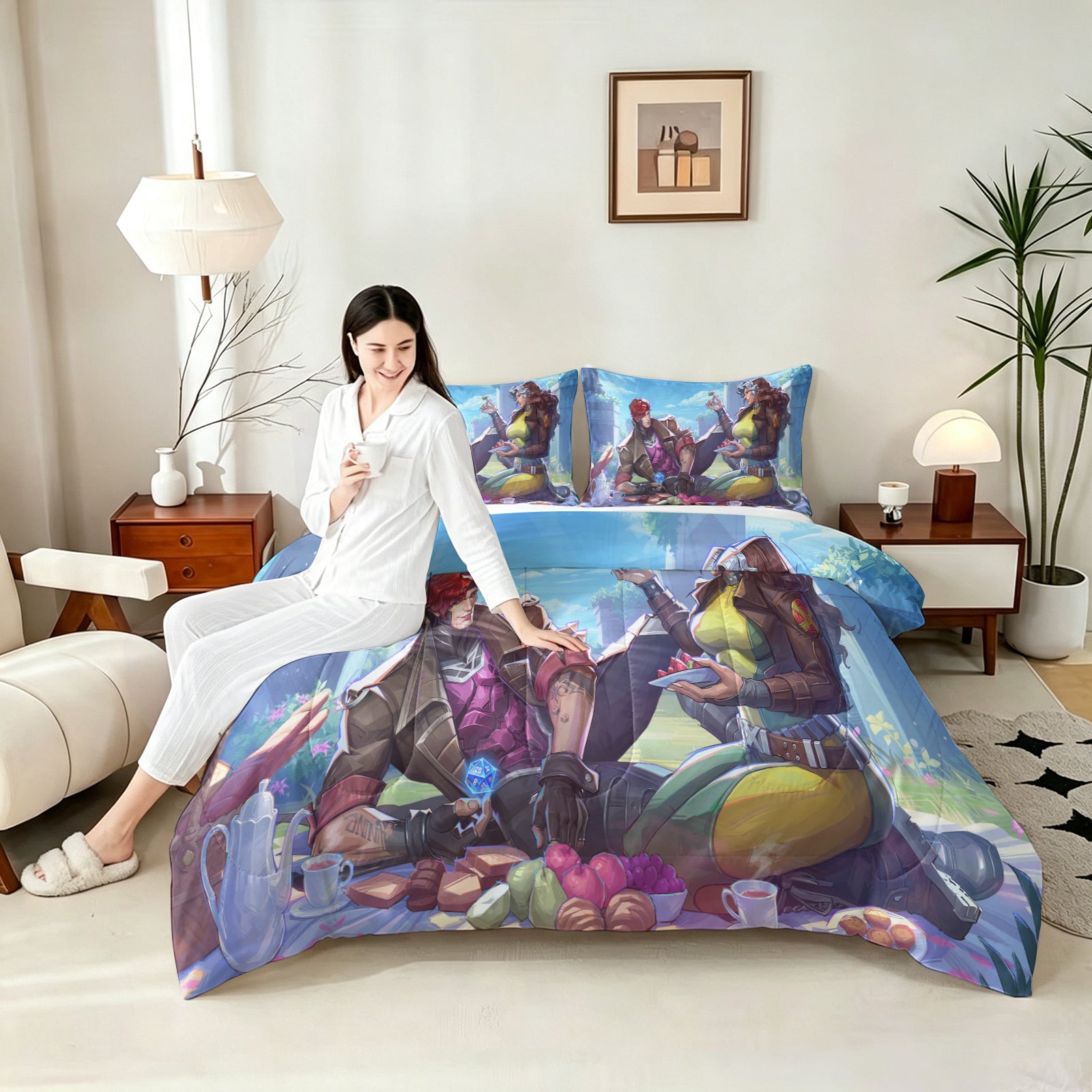 ‌Marvel Rivals Rogue Comforter Pillowcase Sets Blanket All Season Reversible Quilted Duvet