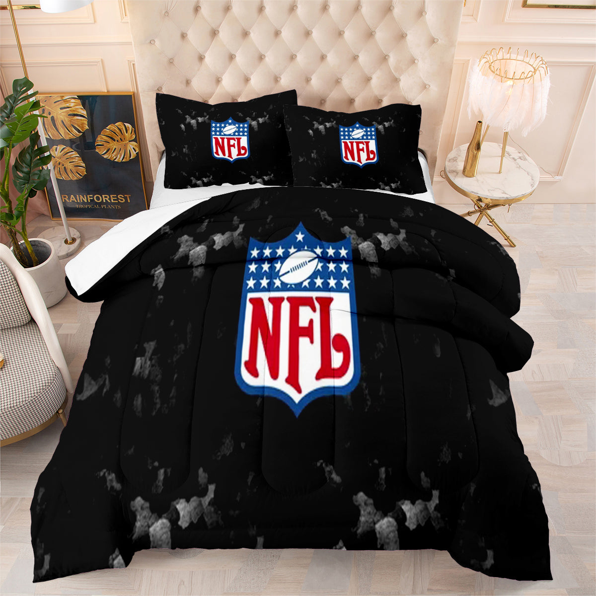 Football Team Rugby Comforter Pillowcase Sets Blanket All Season Reversible Quilted Duvet