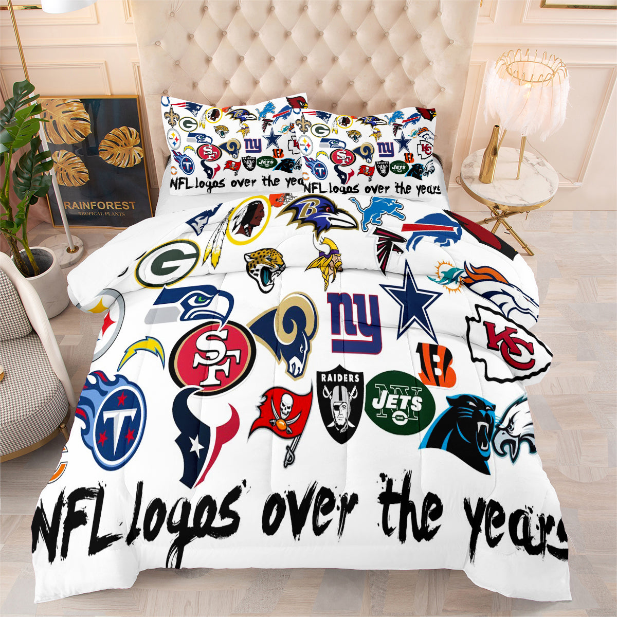 Football Team Rugby Comforter Pillowcase Sets Blanket All Season Reversible Quilted Duvet