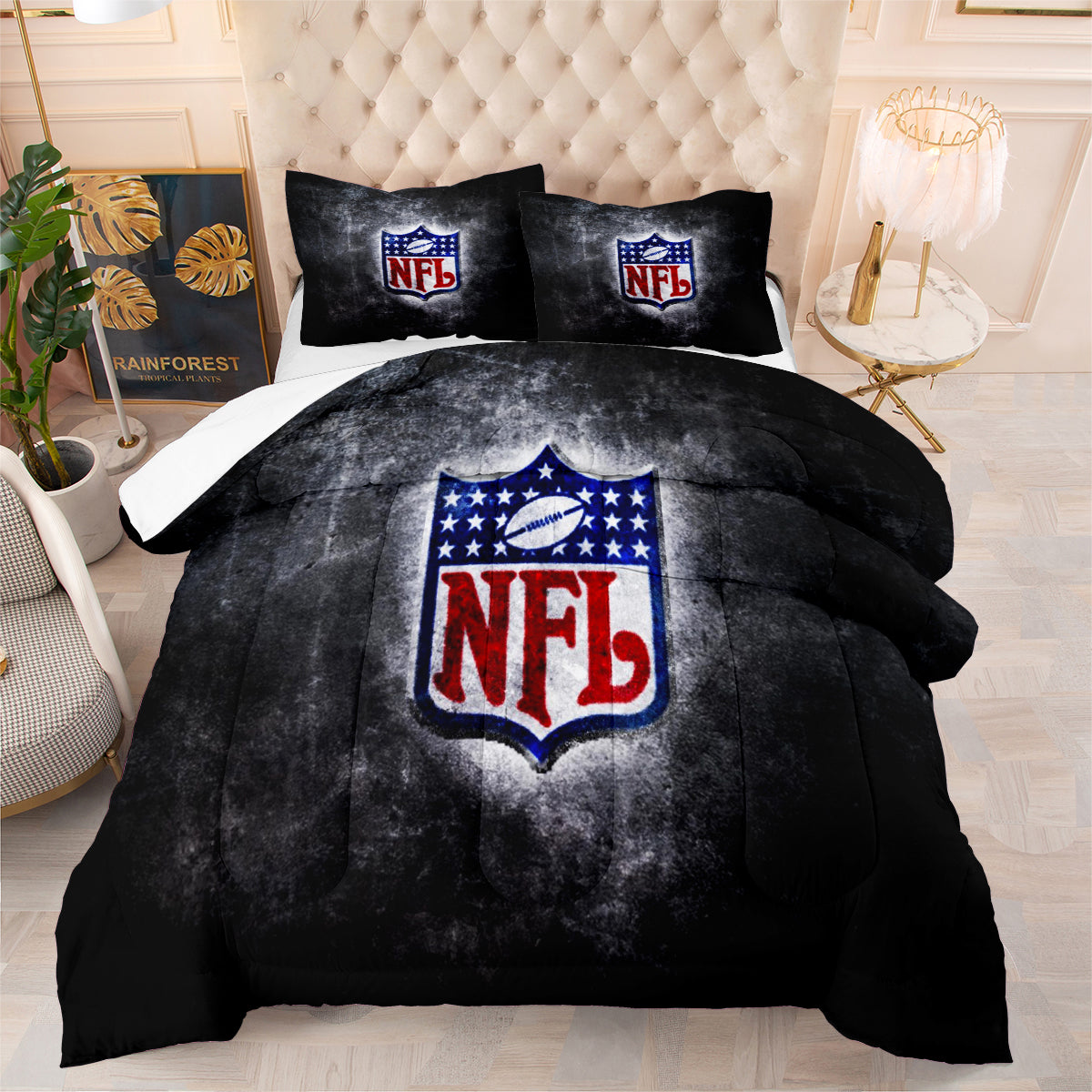 Football Team Rugby Comforter Pillowcase Sets Blanket All Season Reversible Quilted Duvet