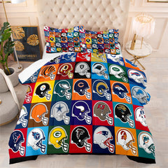 Football Team Rugby Comforter Pillowcase Sets Blanket All Season Reversible Quilted Duvet