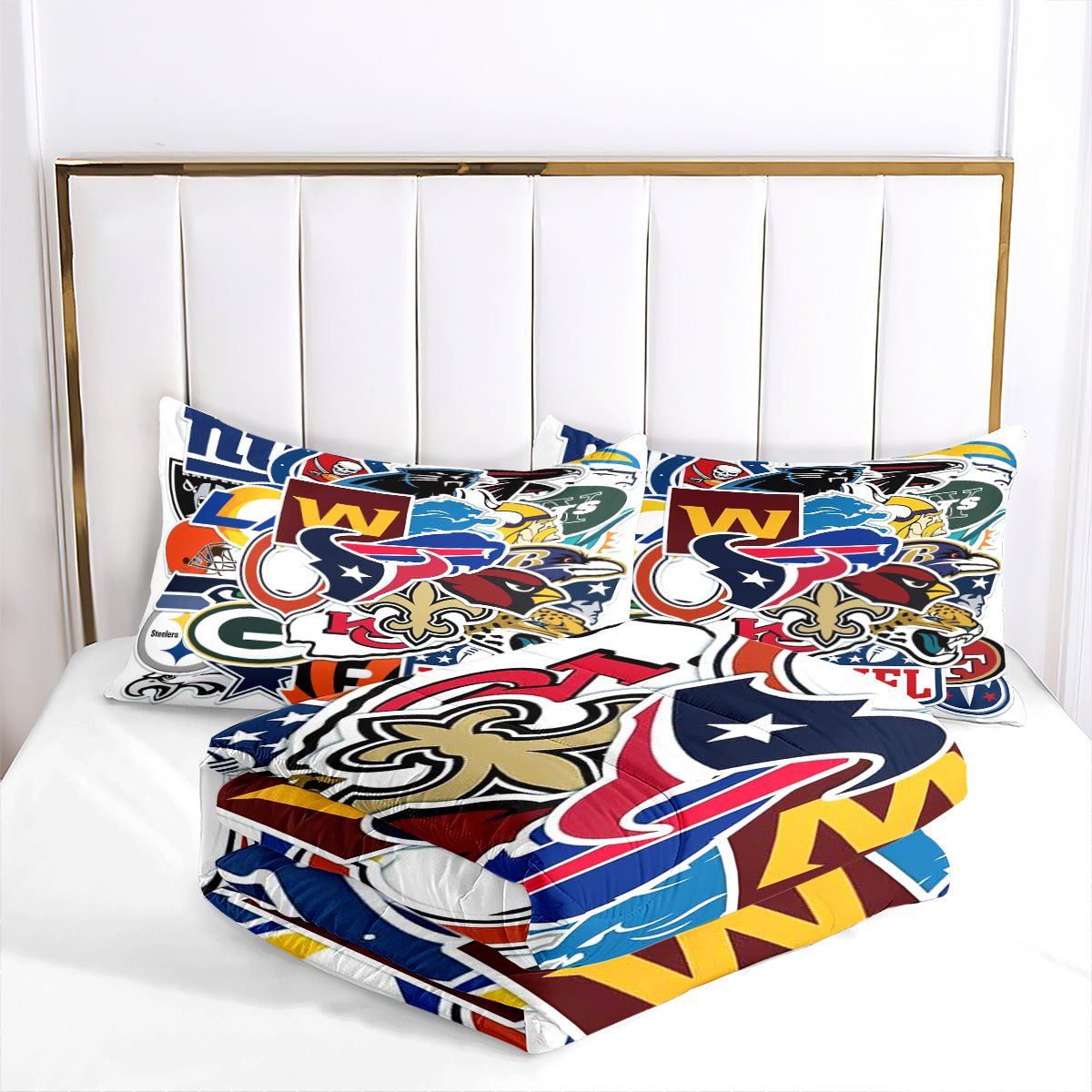 Football Team Rugby Comforter Pillowcase Sets Blanket All Season Reversible Quilted Duvet