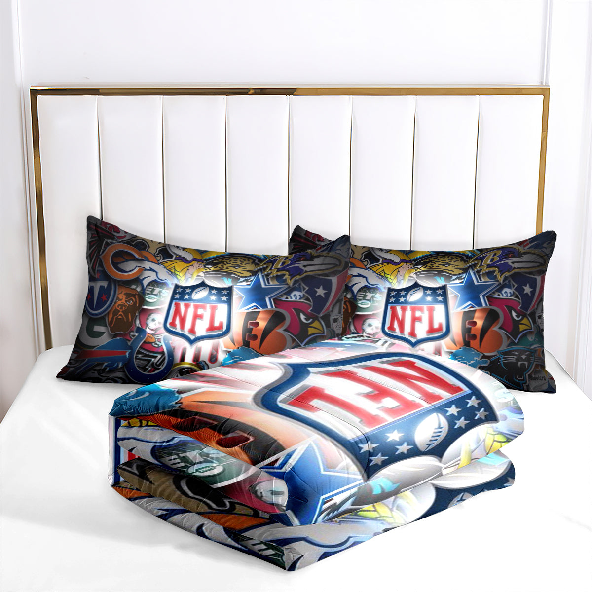 Football Team Rugby Comforter Pillowcase Sets Blanket All Season Reversible Quilted Duvet