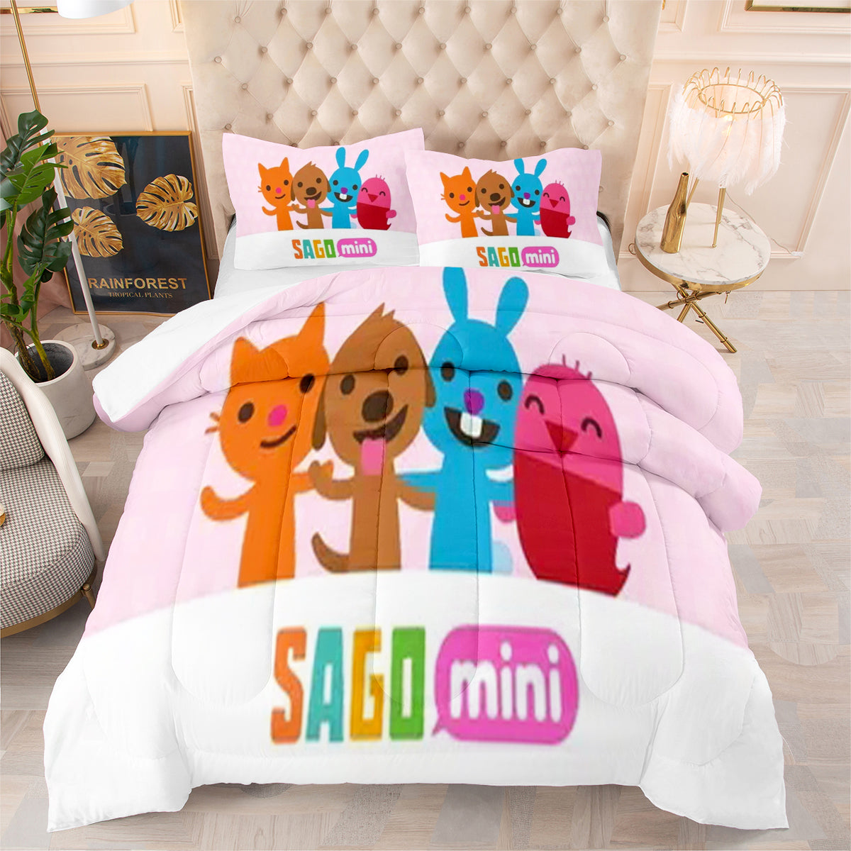 Sago Mini Friends Comforter Pillowcase Sets Blanket All Season Reversible Quilted Duvet