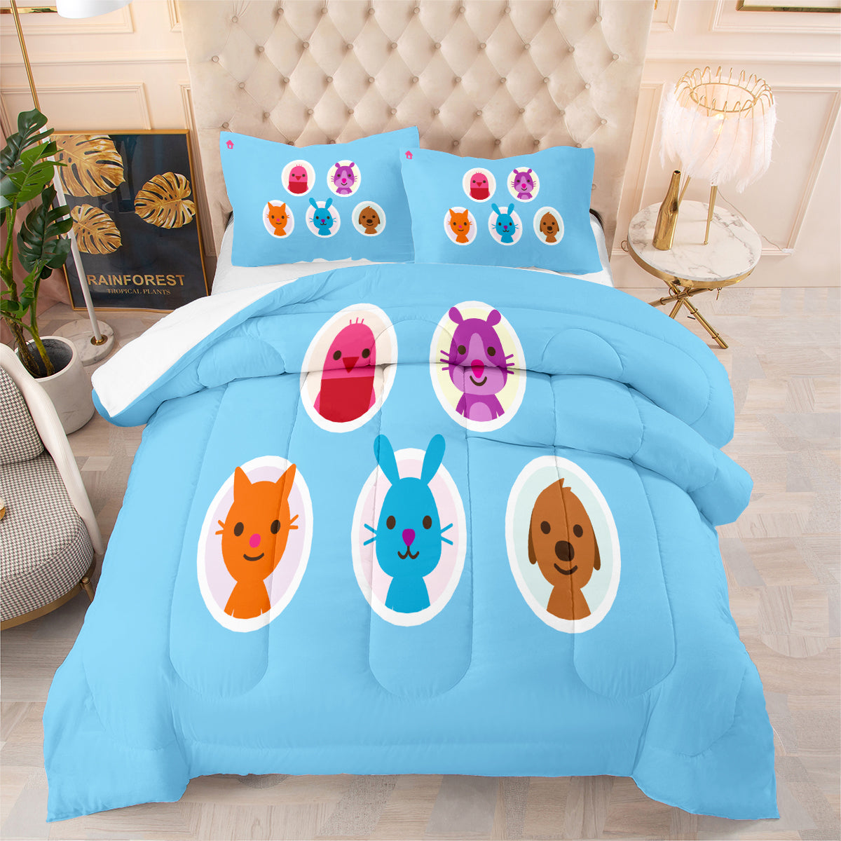 Sago Mini Friends Comforter Pillowcase Sets Blanket All Season Reversible Quilted Duvet