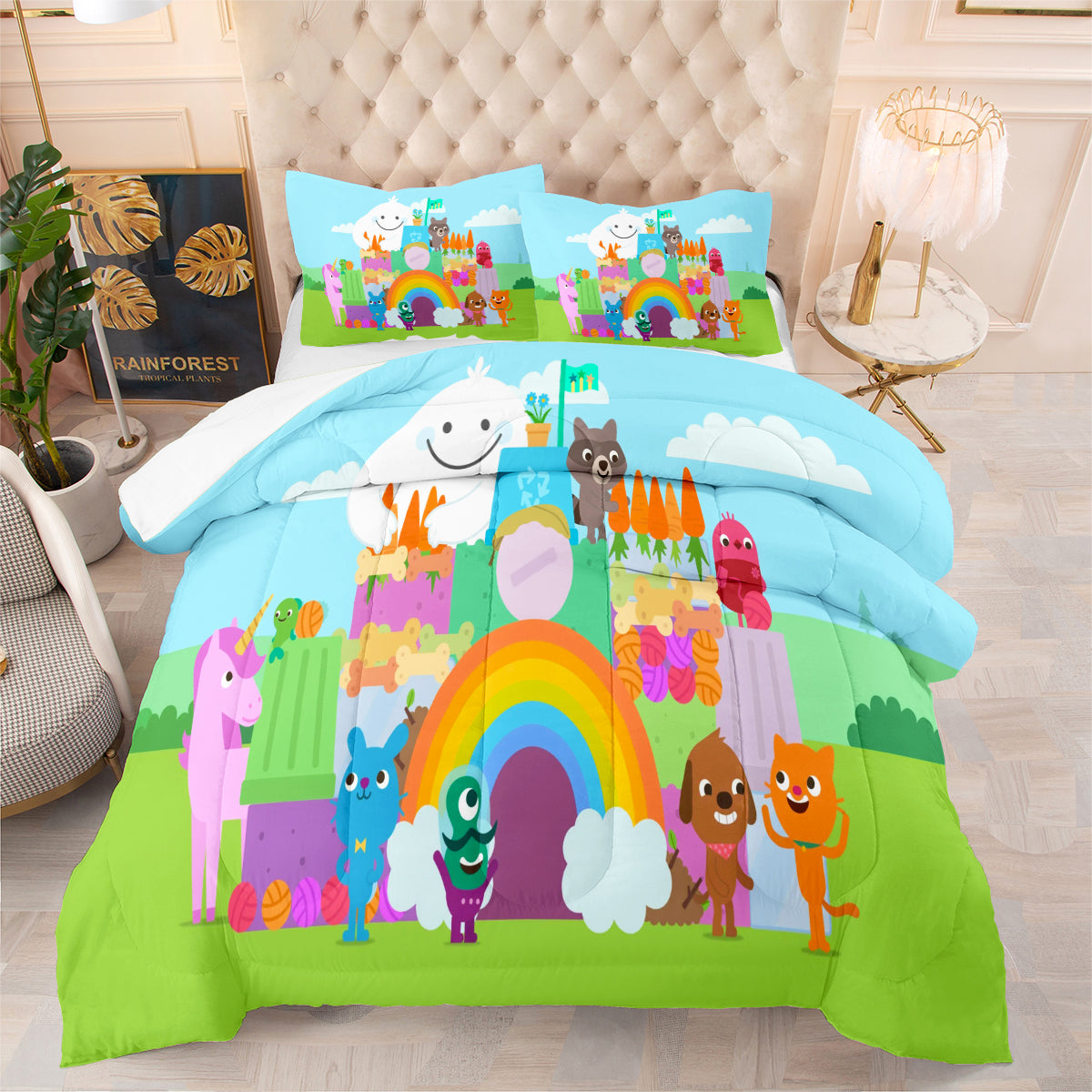 Sago Mini Friends Comforter Pillowcase Sets Blanket All Season Reversible Quilted Duvet