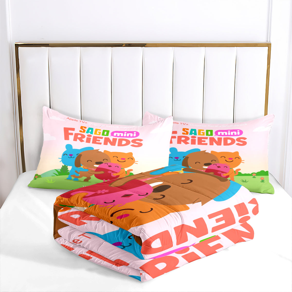 Sago Mini Friends Comforter Pillowcase Sets Blanket All Season Reversible Quilted Duvet