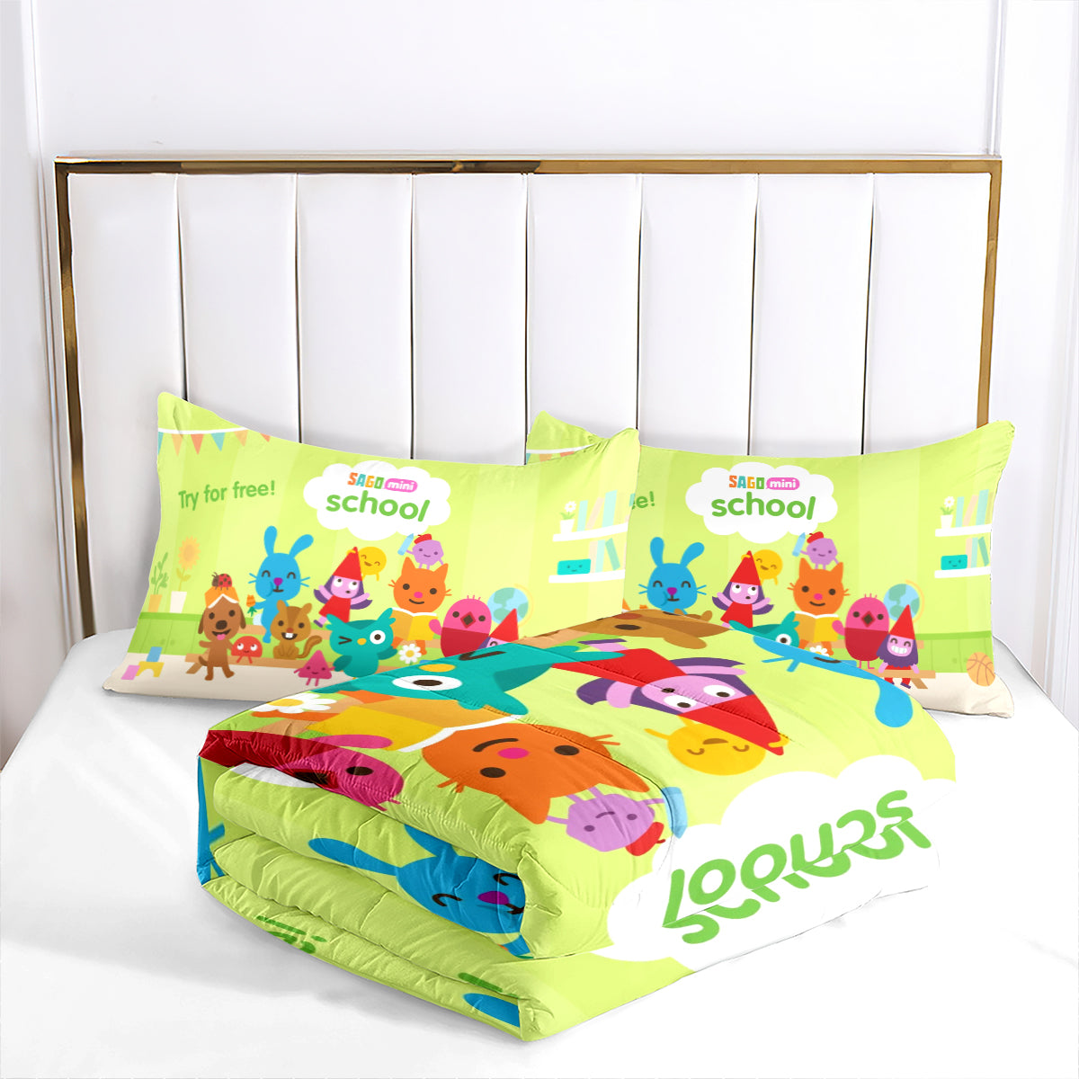 Sago Mini Friends Comforter Pillowcase Sets Blanket All Season Reversible Quilted Duvet