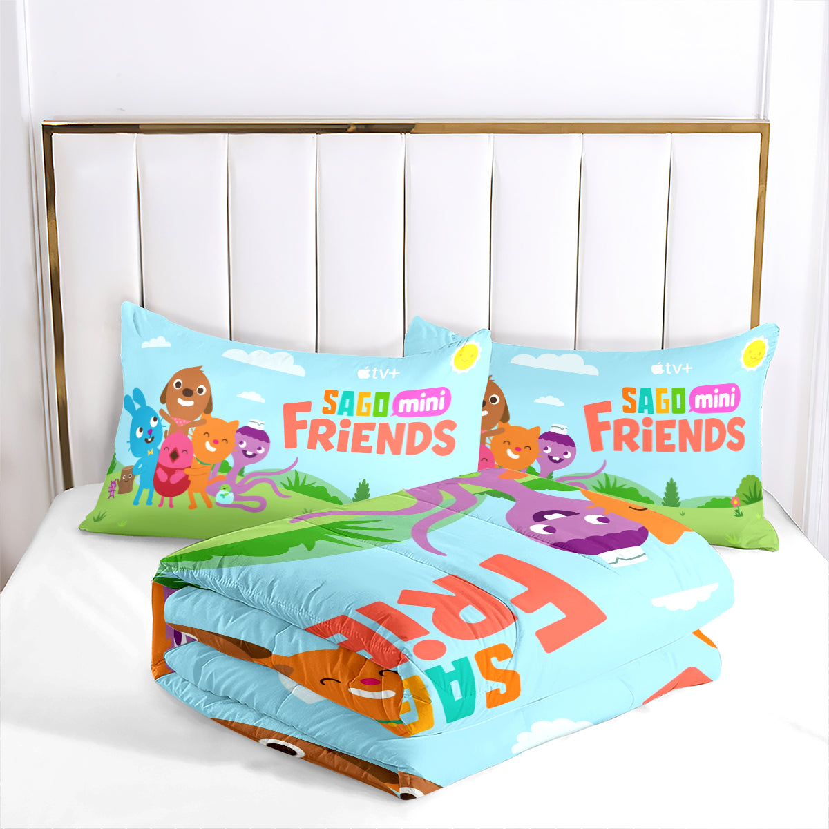 Sago Mini Friends Comforter Pillowcase Sets Blanket All Season Reversible Quilted Duvet