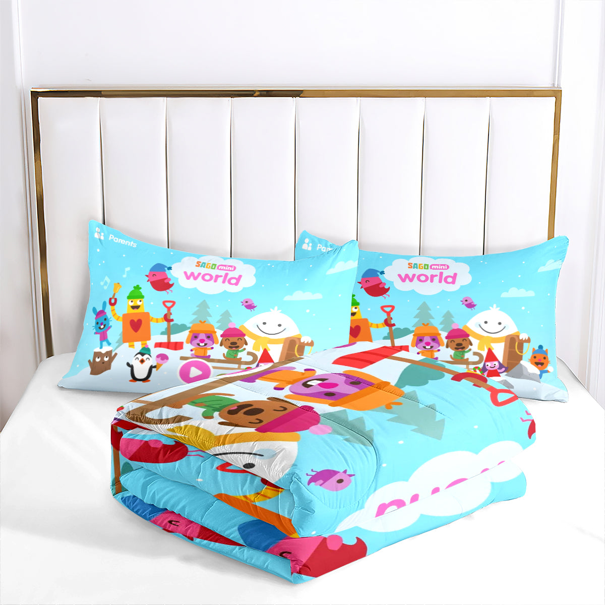 Sago Mini Friends Comforter Pillowcase Sets Blanket All Season Reversible Quilted Duvet