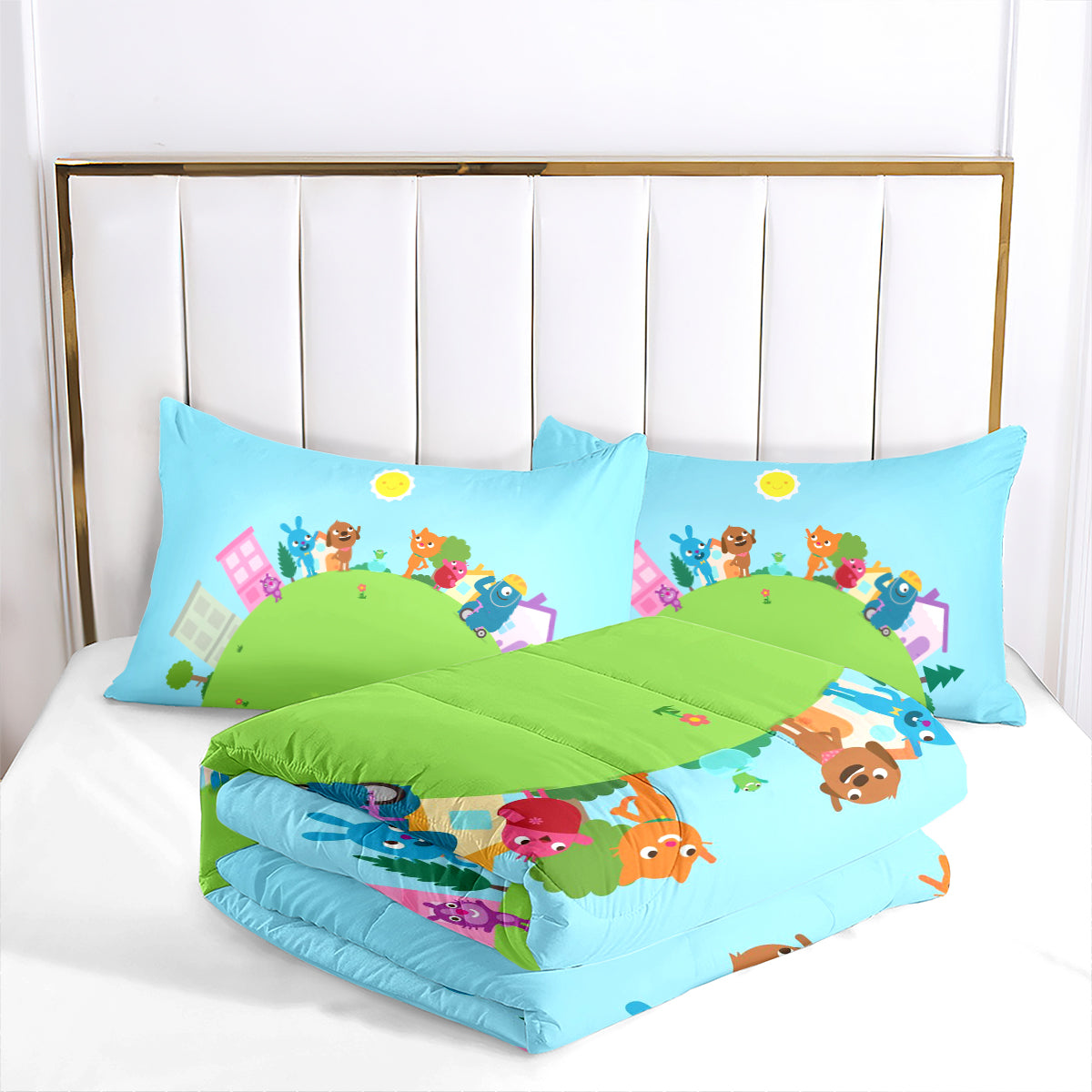 Sago Mini Friends Comforter Pillowcase Sets Blanket All Season Reversible Quilted Duvet