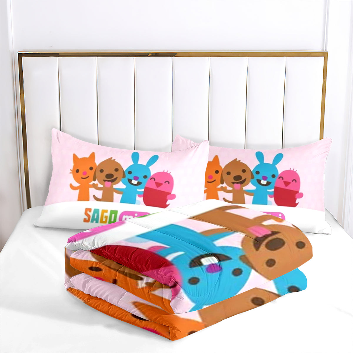 Sago Mini Friends Comforter Pillowcase Sets Blanket All Season Reversible Quilted Duvet