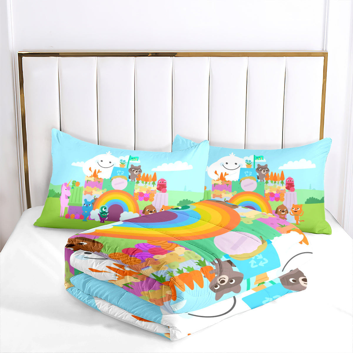 Sago Mini Friends Comforter Pillowcase Sets Blanket All Season Reversible Quilted Duvet