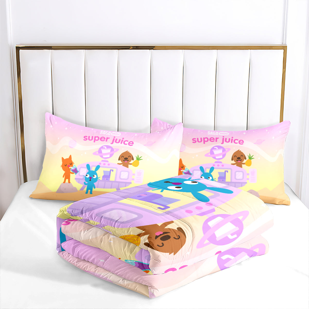 Sago Mini Friends Comforter Pillowcase Sets Blanket All Season Reversible Quilted Duvet