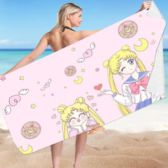 Sailor Moon Bath Towel Quick Dry Swimming Surf Towels