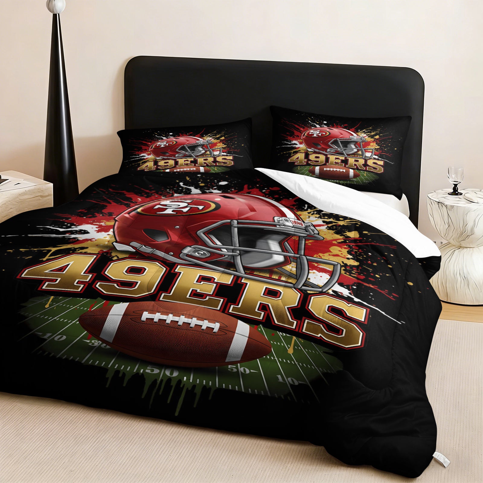 San Francisco 49ers Comforter Pillowcase Sets Blanket All Season Reversible Quilted Duvet