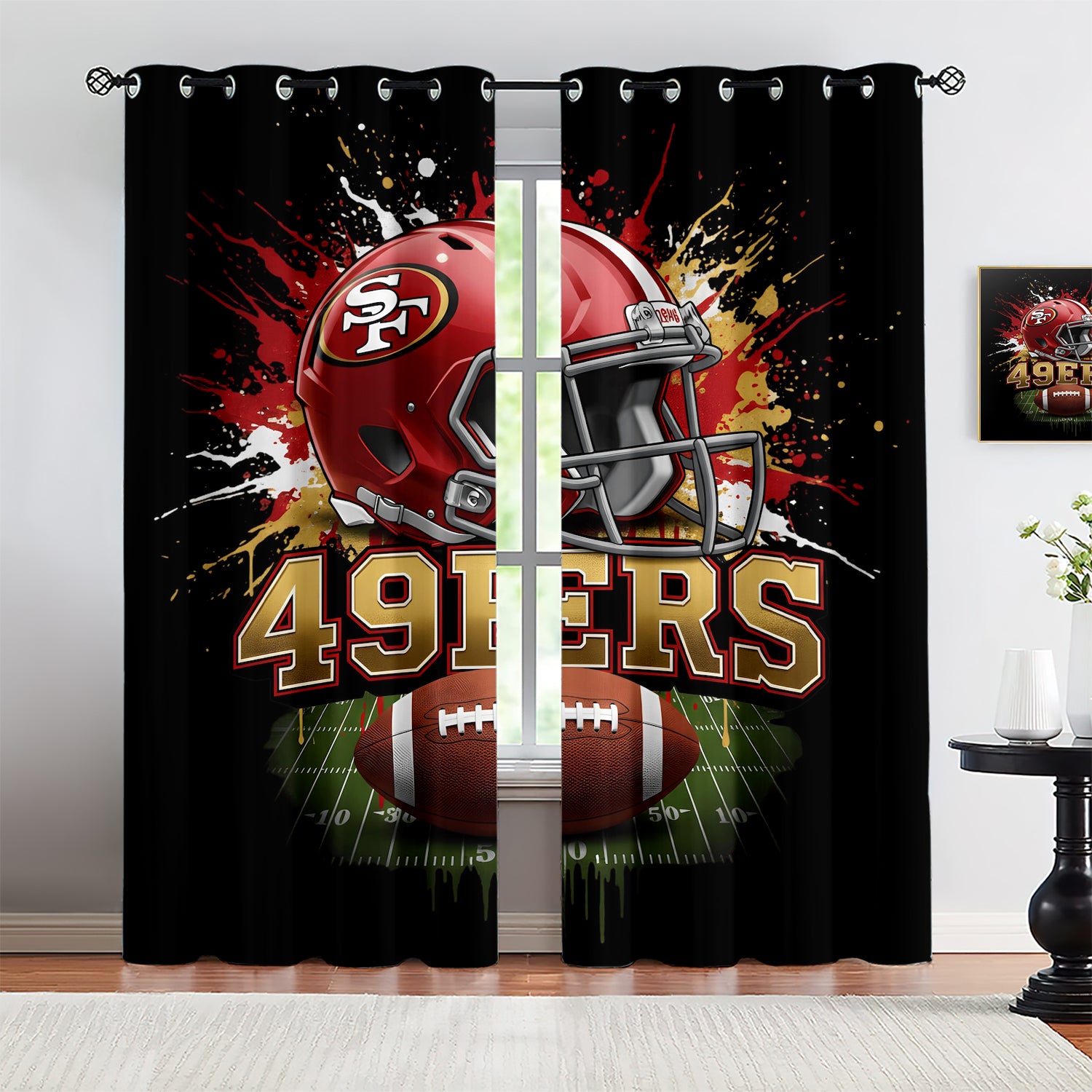 San Francisco 49ers Blackout Curtains Drapes For Window Treatment Set