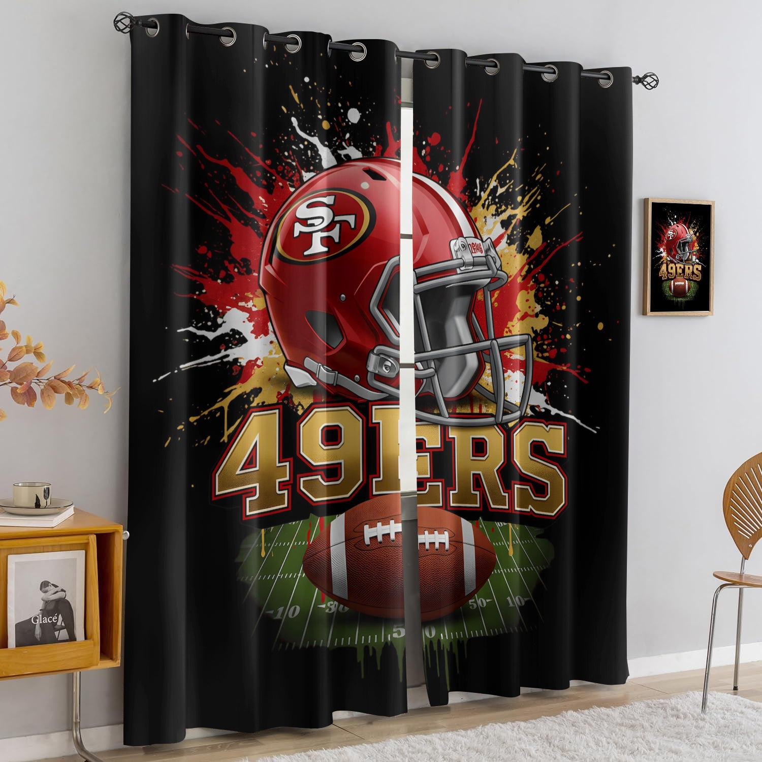 San Francisco 49ers Blackout Curtains Drapes For Window Treatment Set