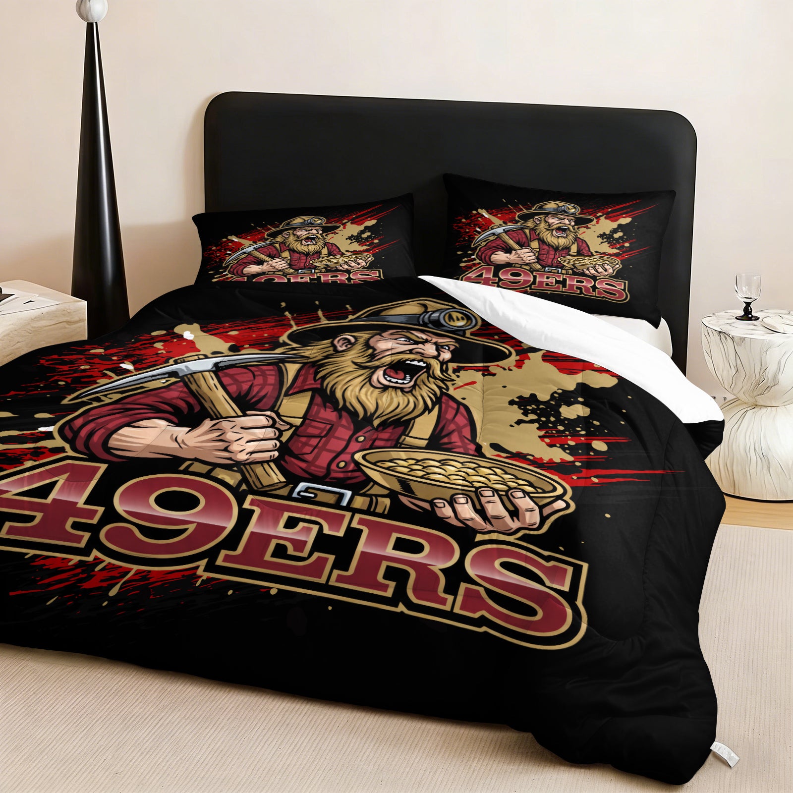 San Francisco 49ers Comforter Pillowcase Sets Blanket All Season Reversible Quilted Duvet