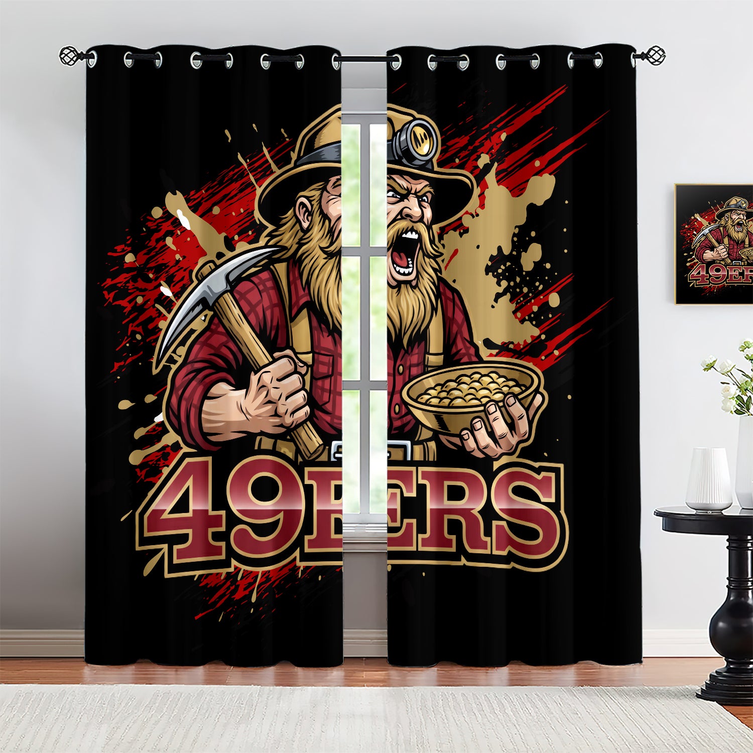 San Francisco 49ers Blackout Curtains Drapes For Window Treatment Set