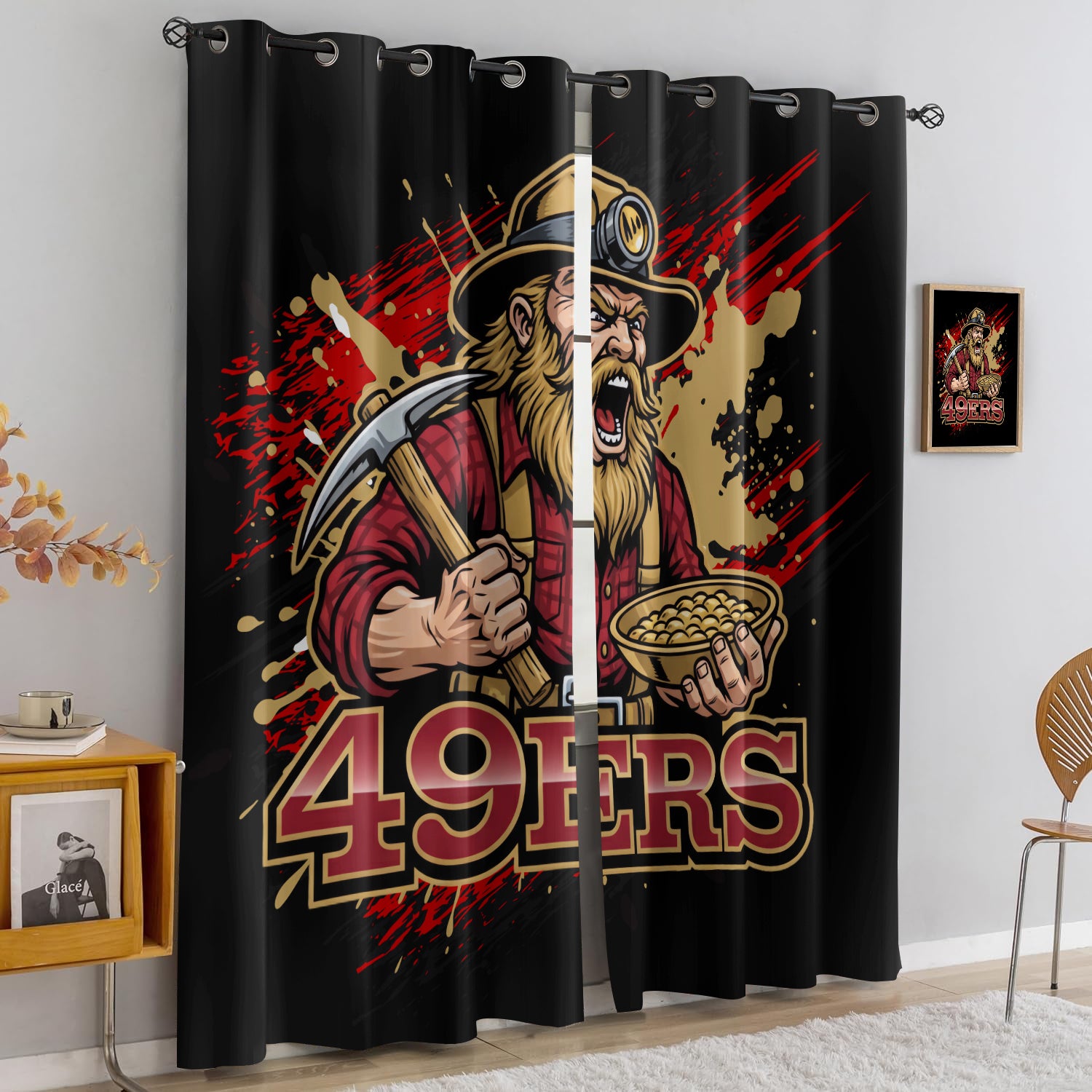 San Francisco 49ers Blackout Curtains Drapes For Window Treatment Set