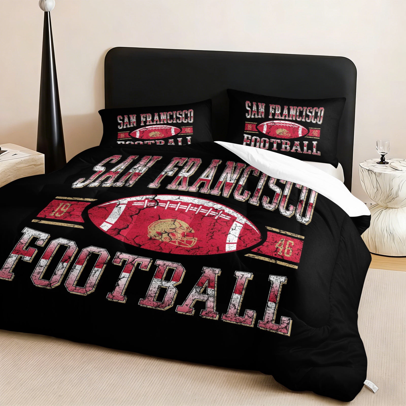 San Francisco 49ers Comforter Pillowcase Sets Blanket All Season Reversible Quilted Duvet