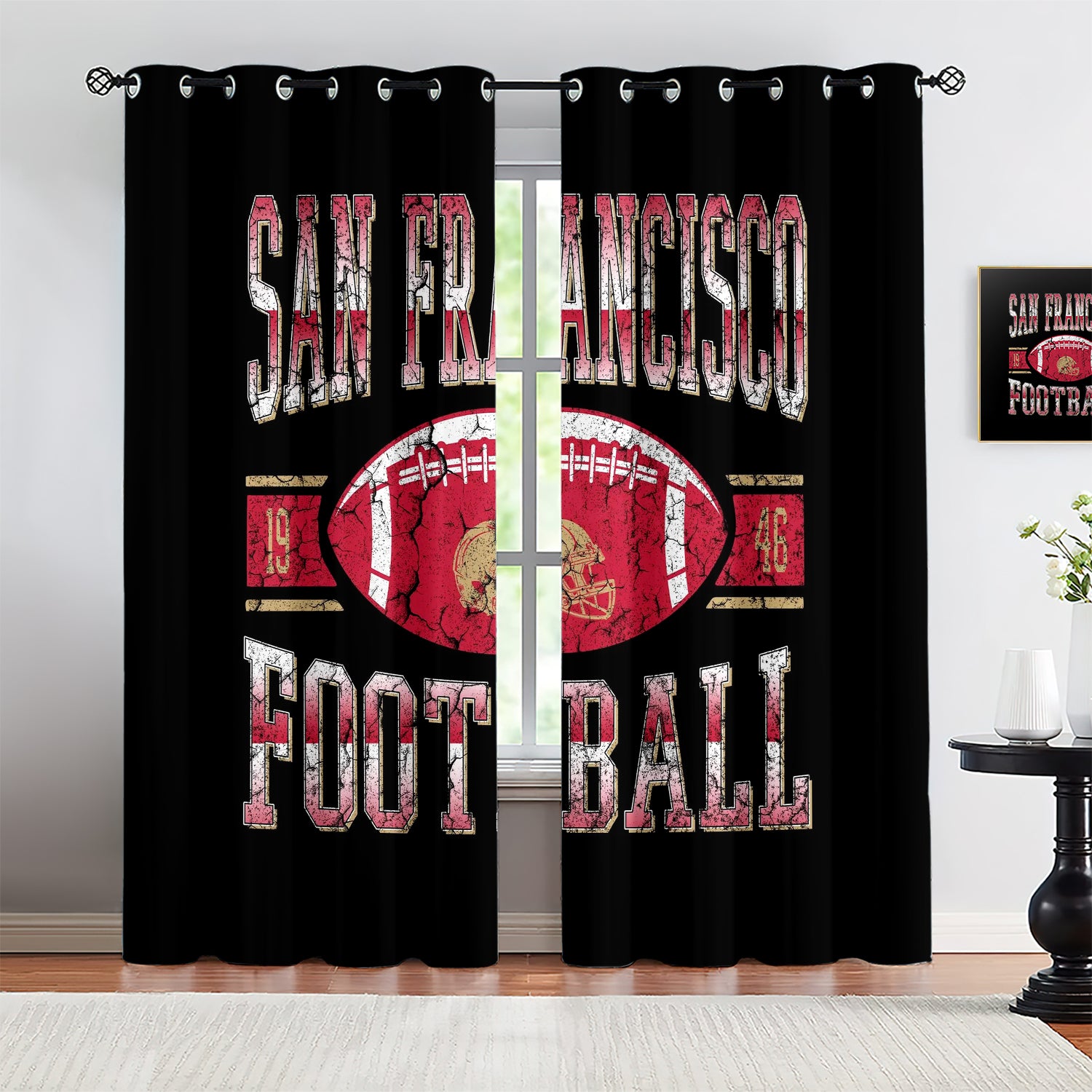 San Francisco 49ers Blackout Curtains Drapes For Window Treatment Set