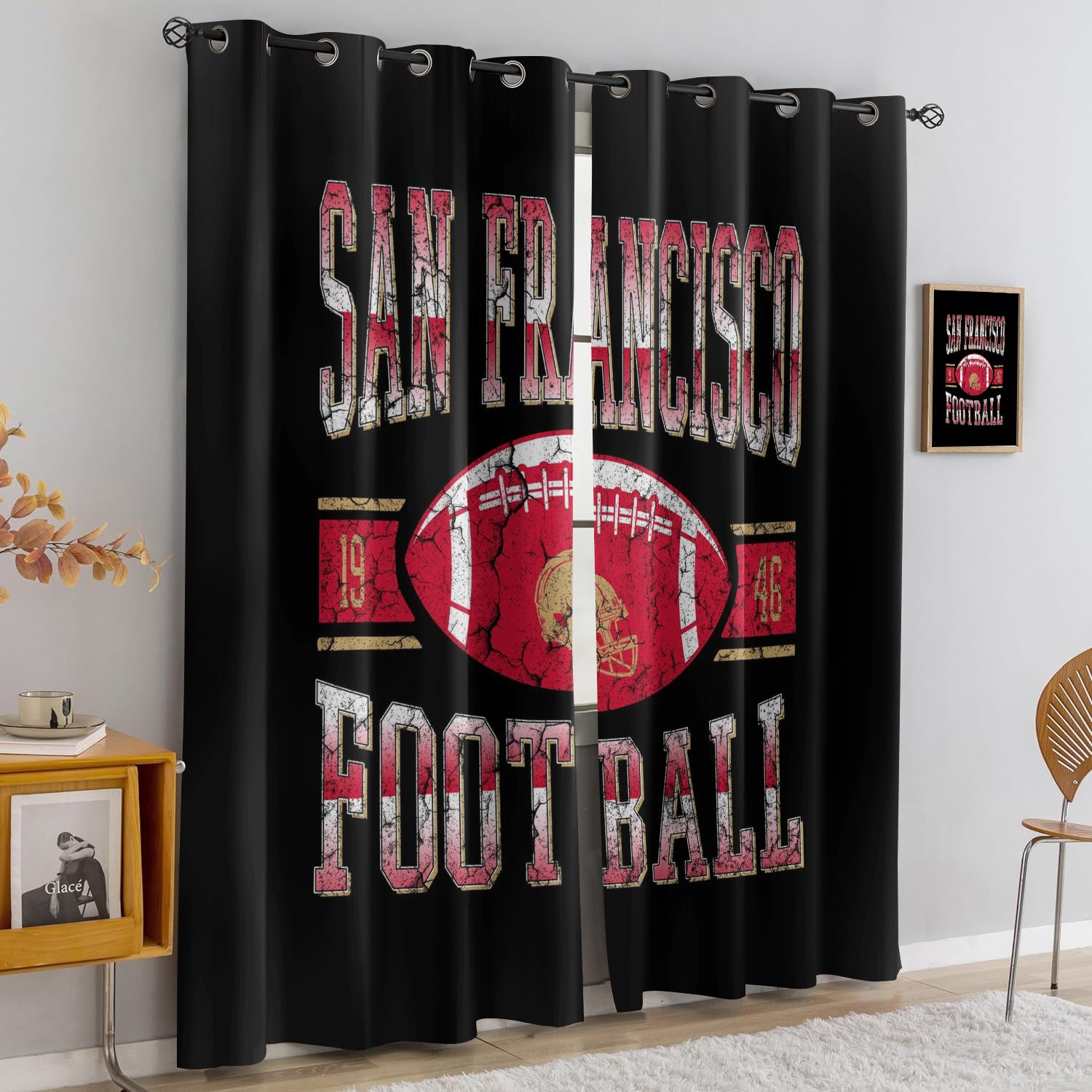 San Francisco 49ers Blackout Curtains Drapes For Window Treatment Set