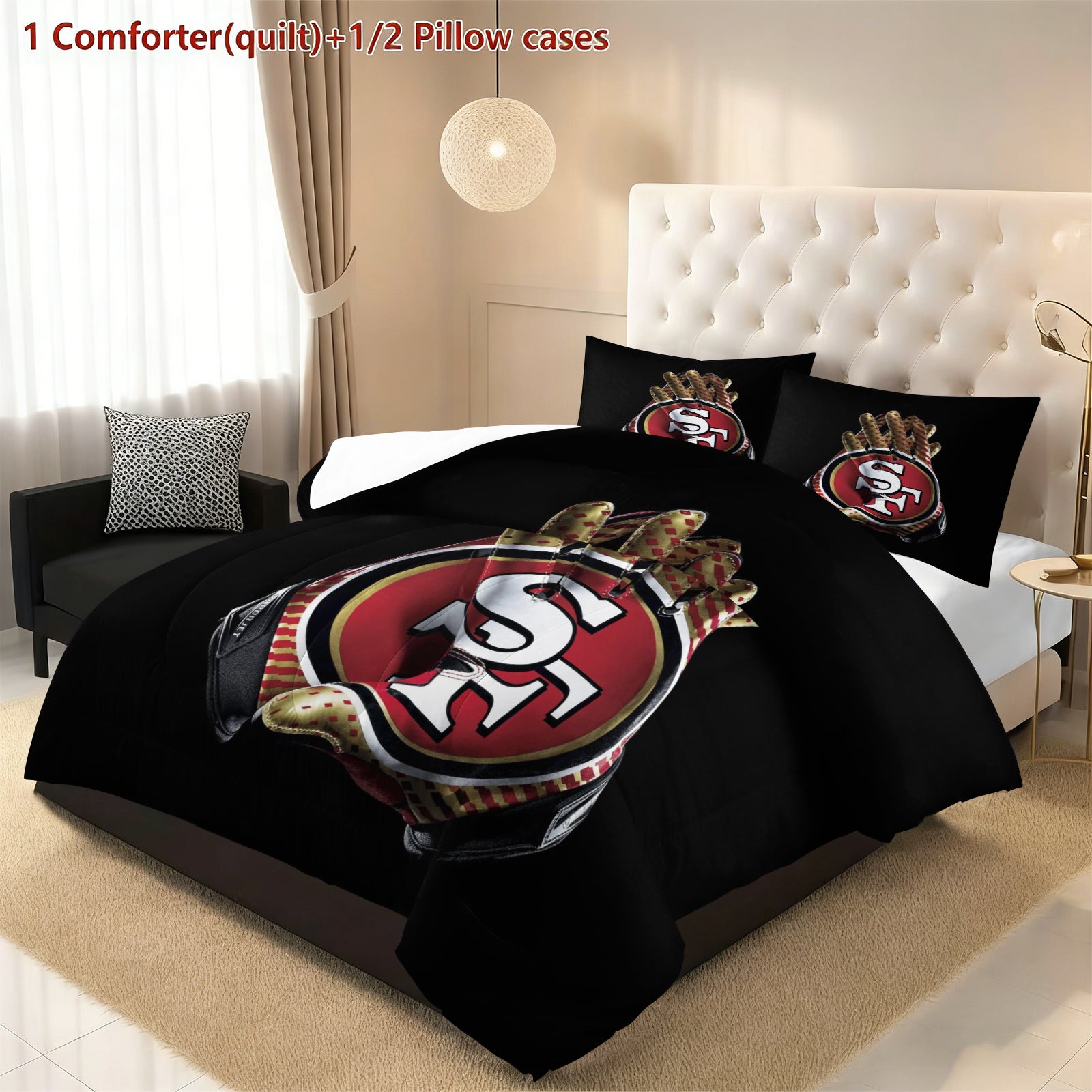 San Francisco 49ers Comforter Pillowcase Sets Blanket All Season Reversible Quilted Duvet