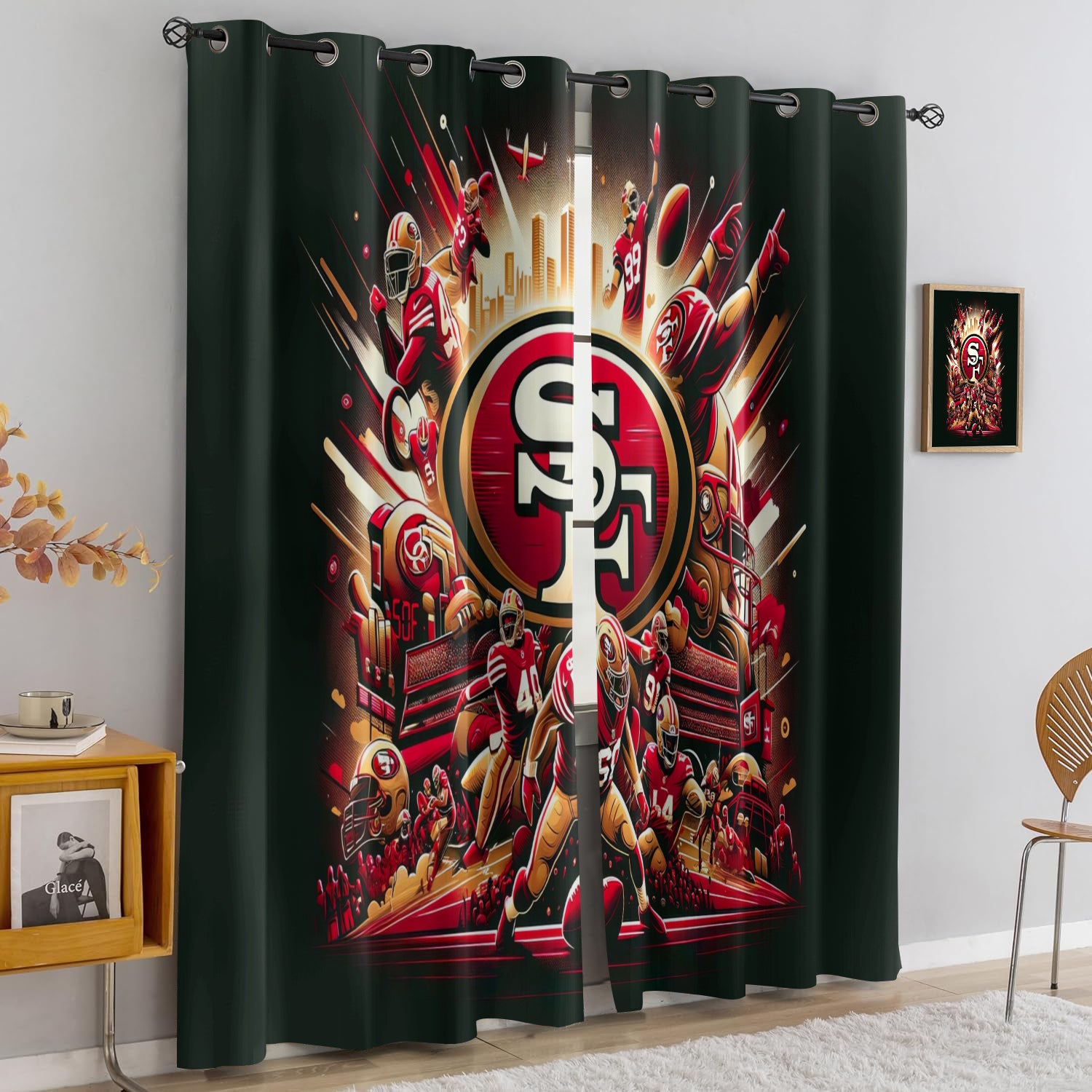 San Francisco 49ers Blackout Curtains Drapes For Window Treatment Set