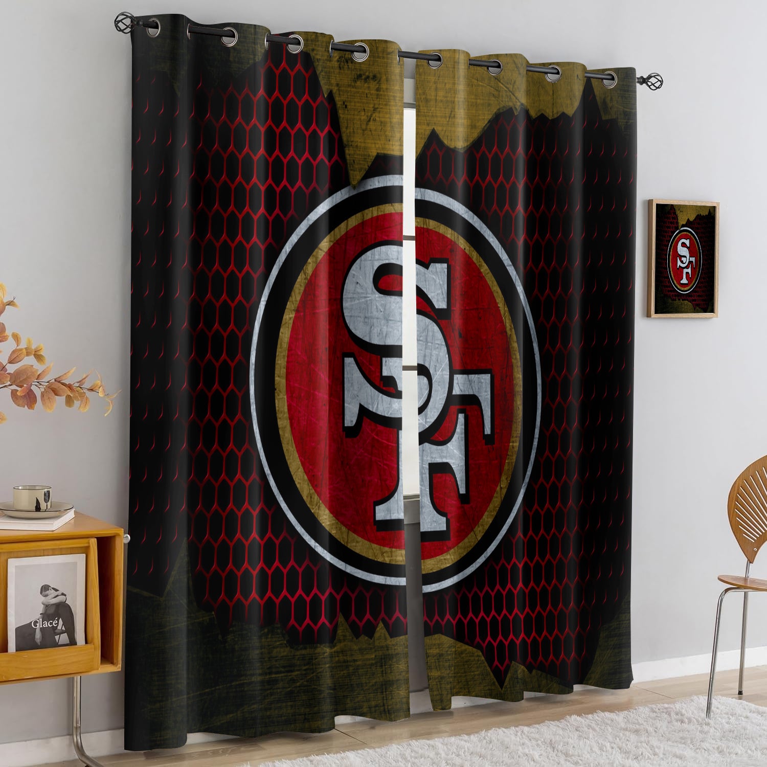 San Francisco 49ers Blackout Curtains Drapes For Window Treatment Set