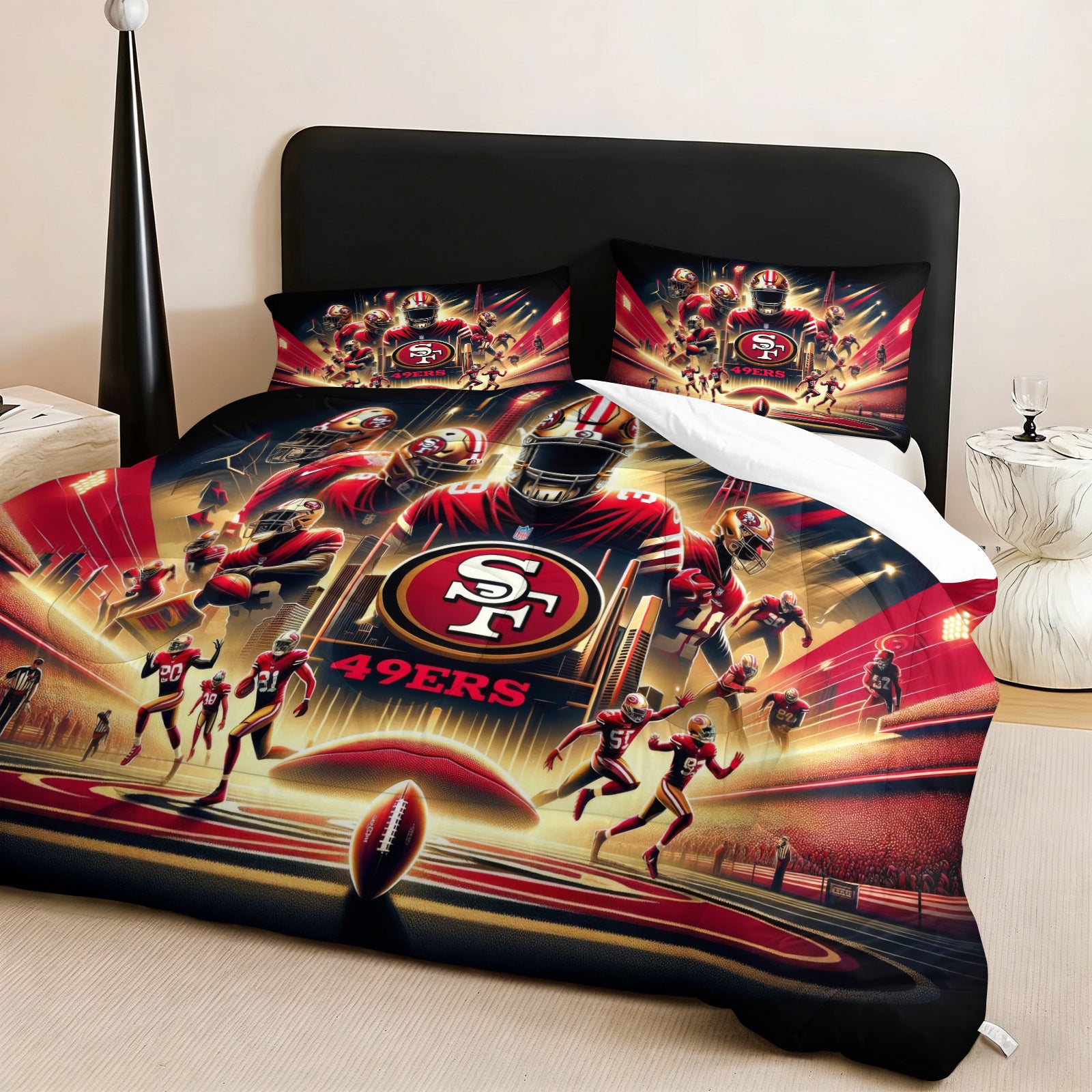 San Francisco 49ers Comforter Pillowcase Sets Blanket All Season Reversible Quilted Duvet