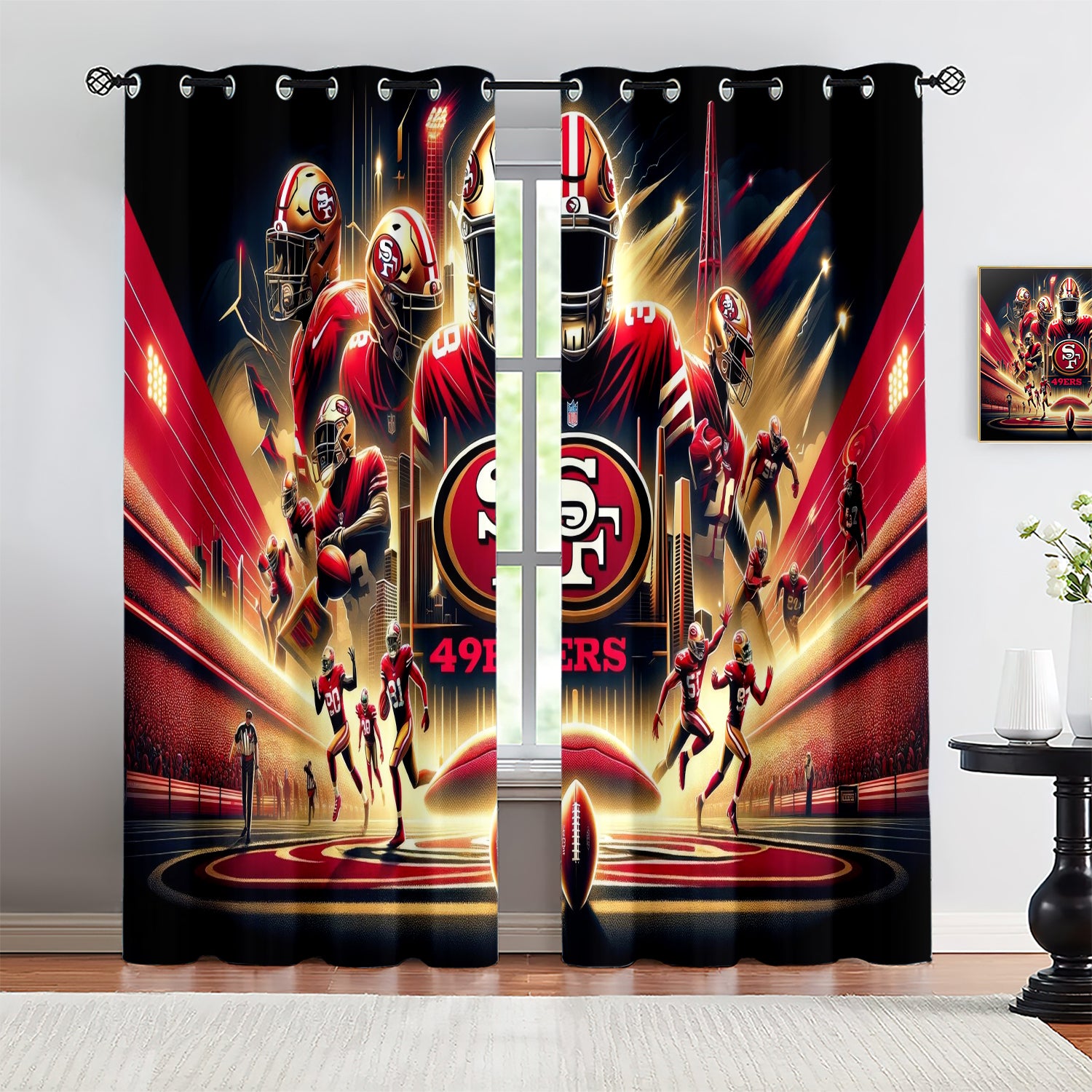 San Francisco 49ers Blackout Curtains Drapes For Window Treatment Set
