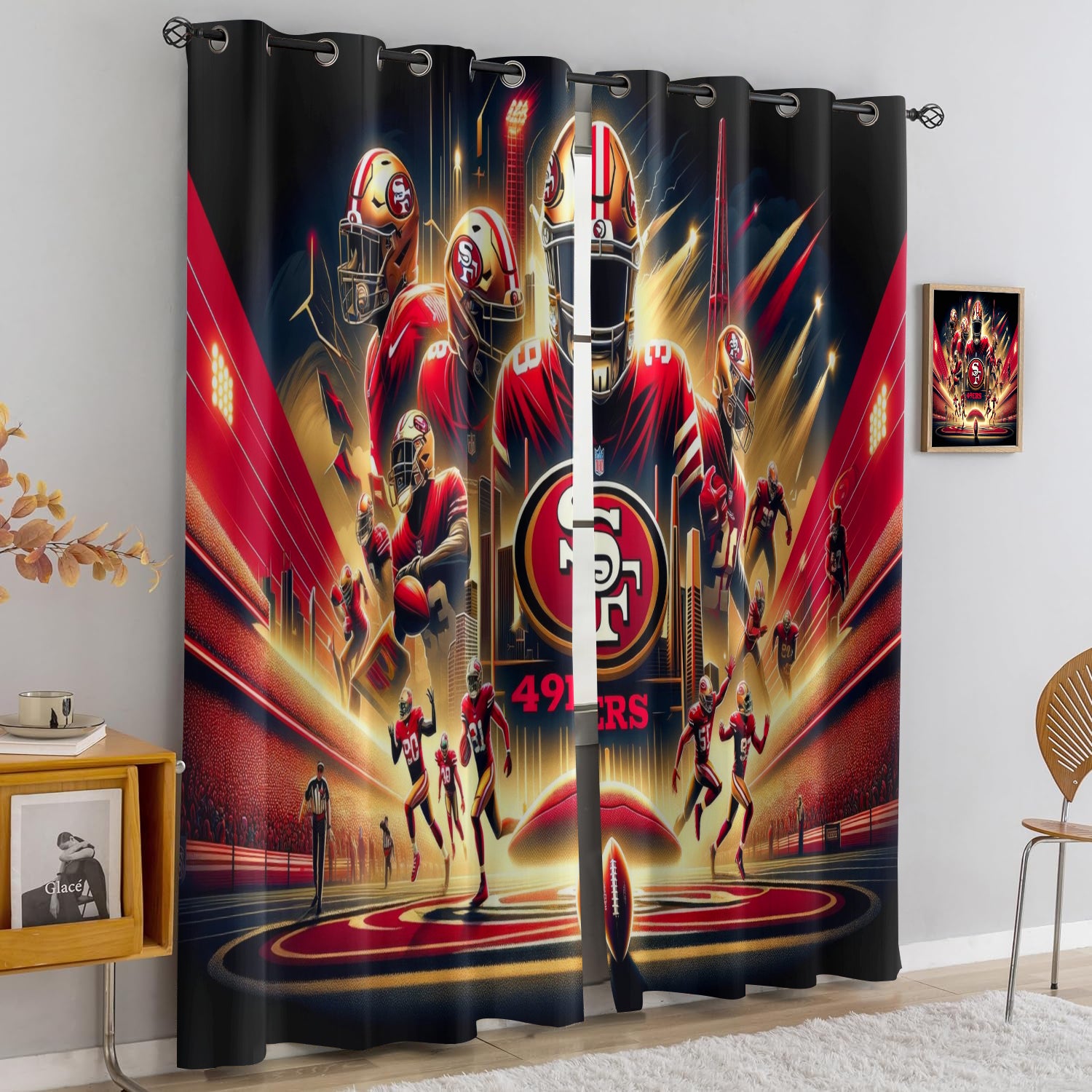 San Francisco 49ers Blackout Curtains Drapes For Window Treatment Set