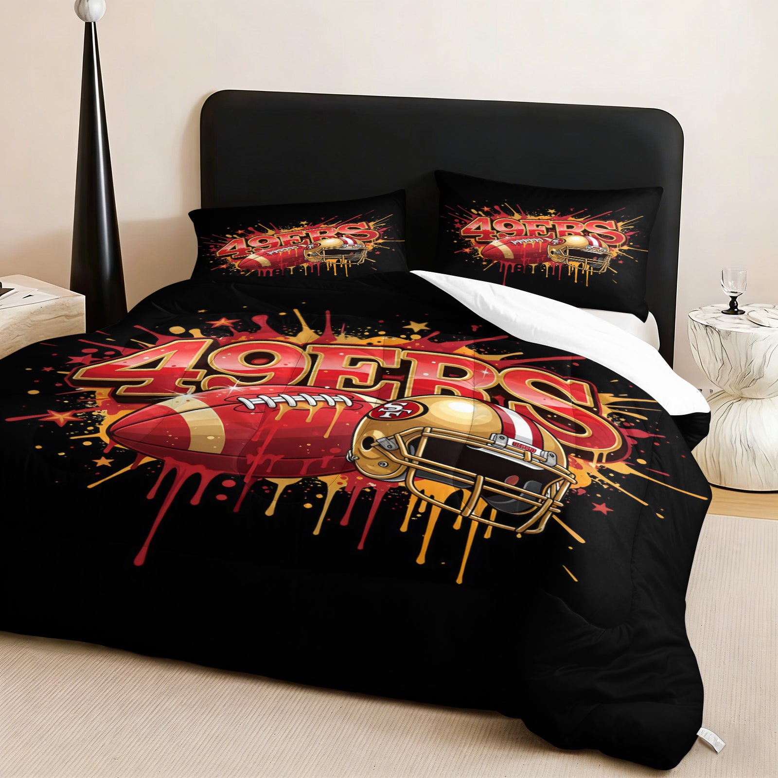 San Francisco 49ers Comforter Pillowcase Sets Blanket All Season Reversible Quilted Duvet