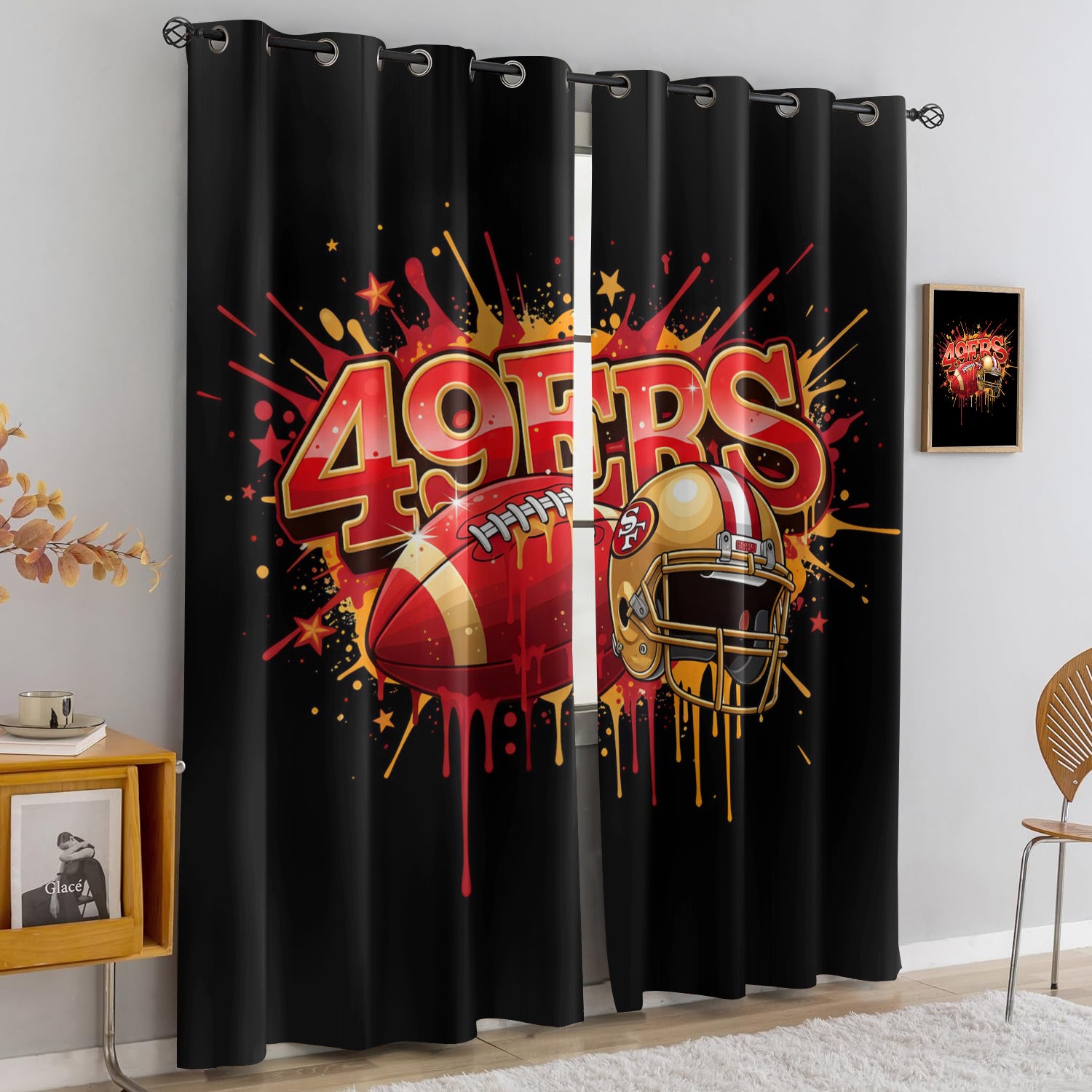 San Francisco 49ers Blackout Curtains Drapes For Window Treatment Set