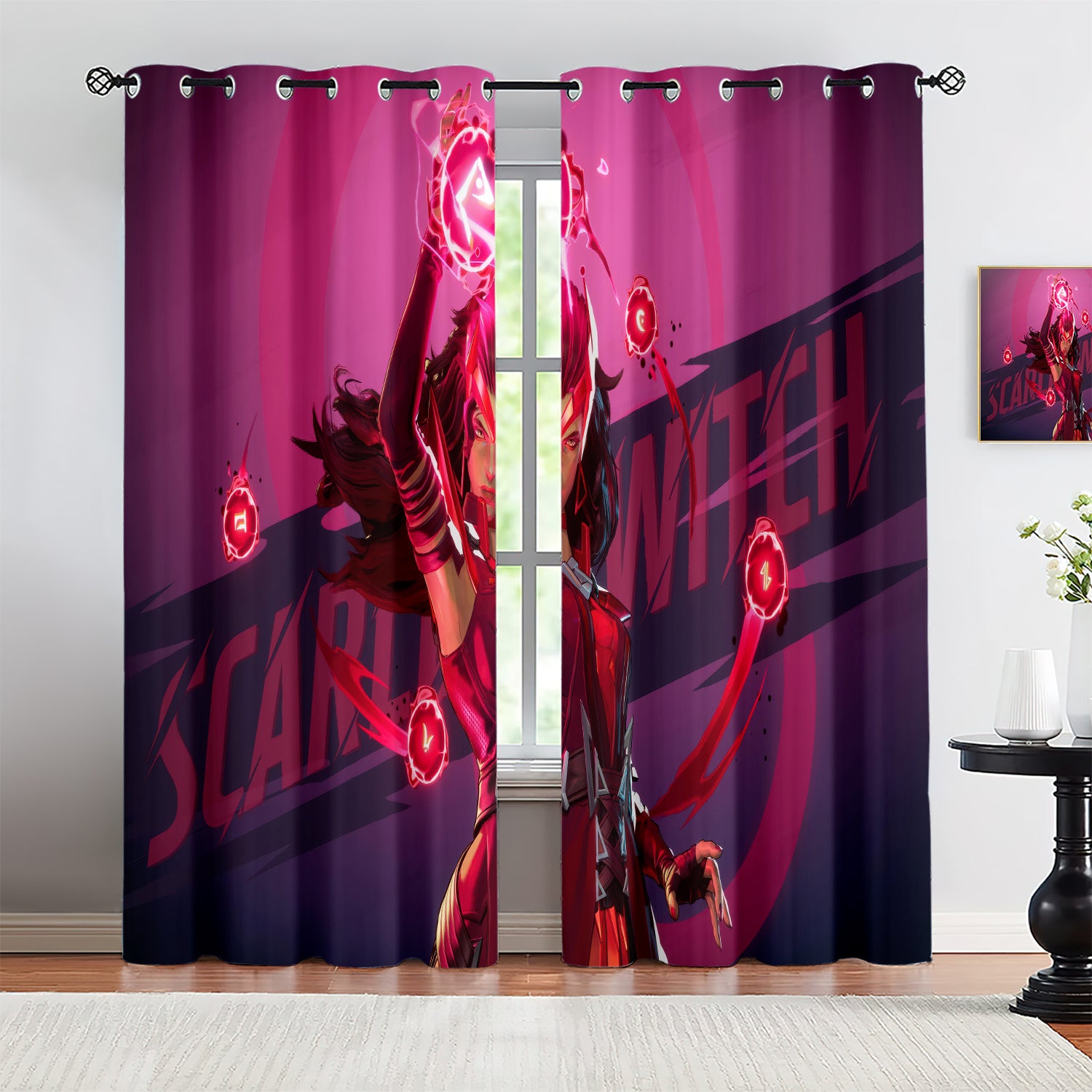 Marvel Rivals Scarlet Witch Blackout Curtains Drapes For Window Treatment Set