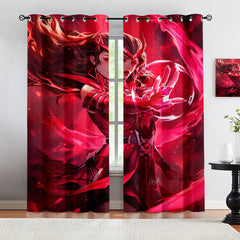 Marvel Rivals Scarlet Witch Blackout Curtains Drapes For Window Treatment Set