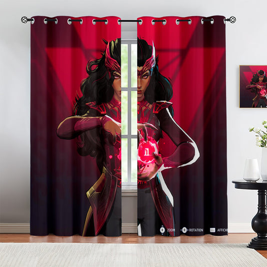 Marvel Rivals Scarlet Witch Blackout Curtains Drapes For Window Treatment Set 1500