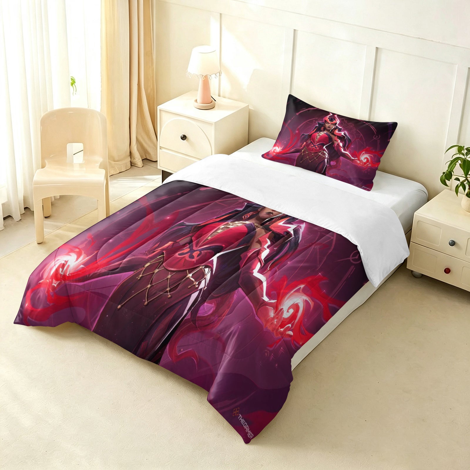 ‌Marvel Rivals Scarletwitch Comforter Pillowcase Sets Blanket All Season Reversible Quilted Duvet