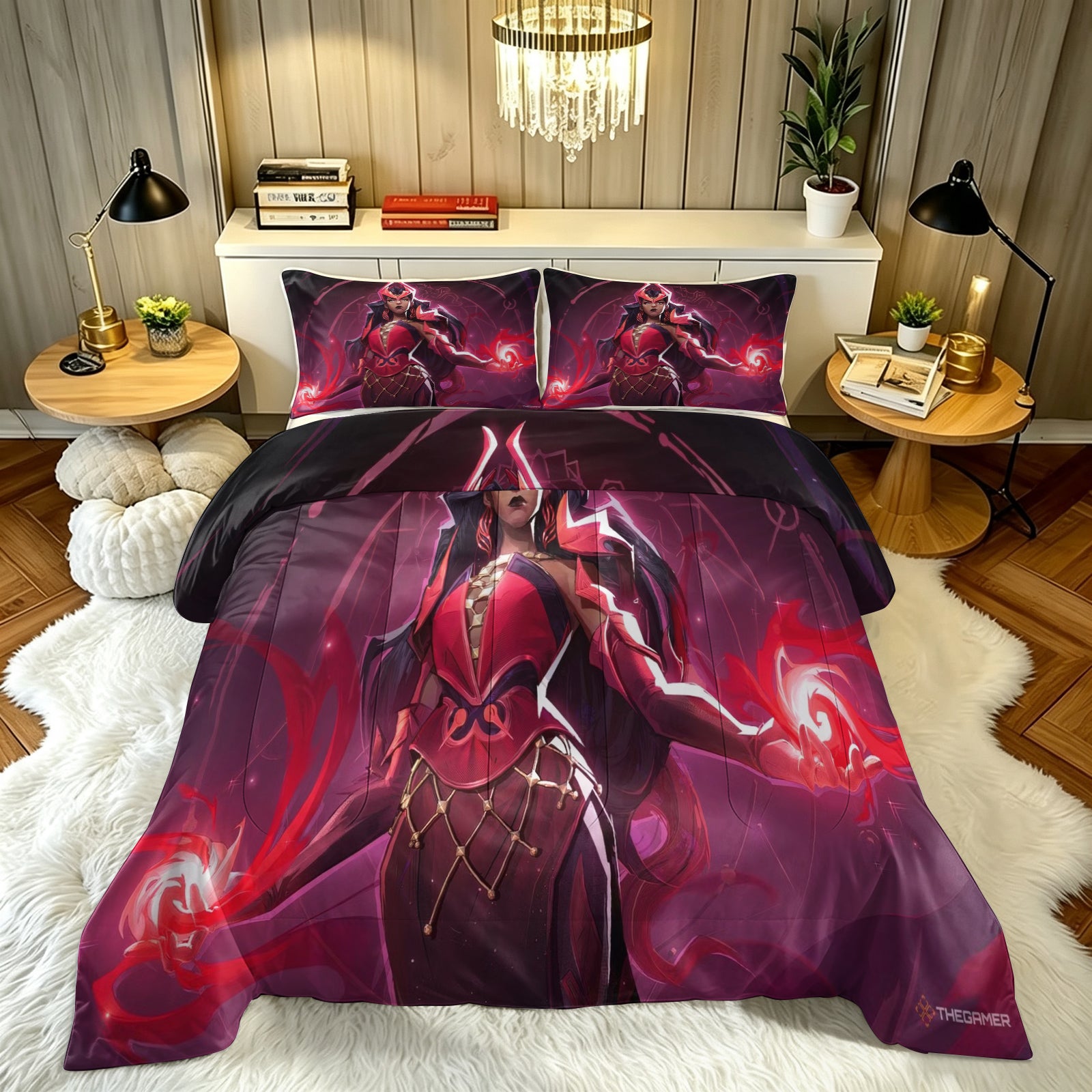 ‌Marvel Rivals Scarletwitch Comforter Pillowcase Sets Blanket All Season Reversible Quilted Duvet