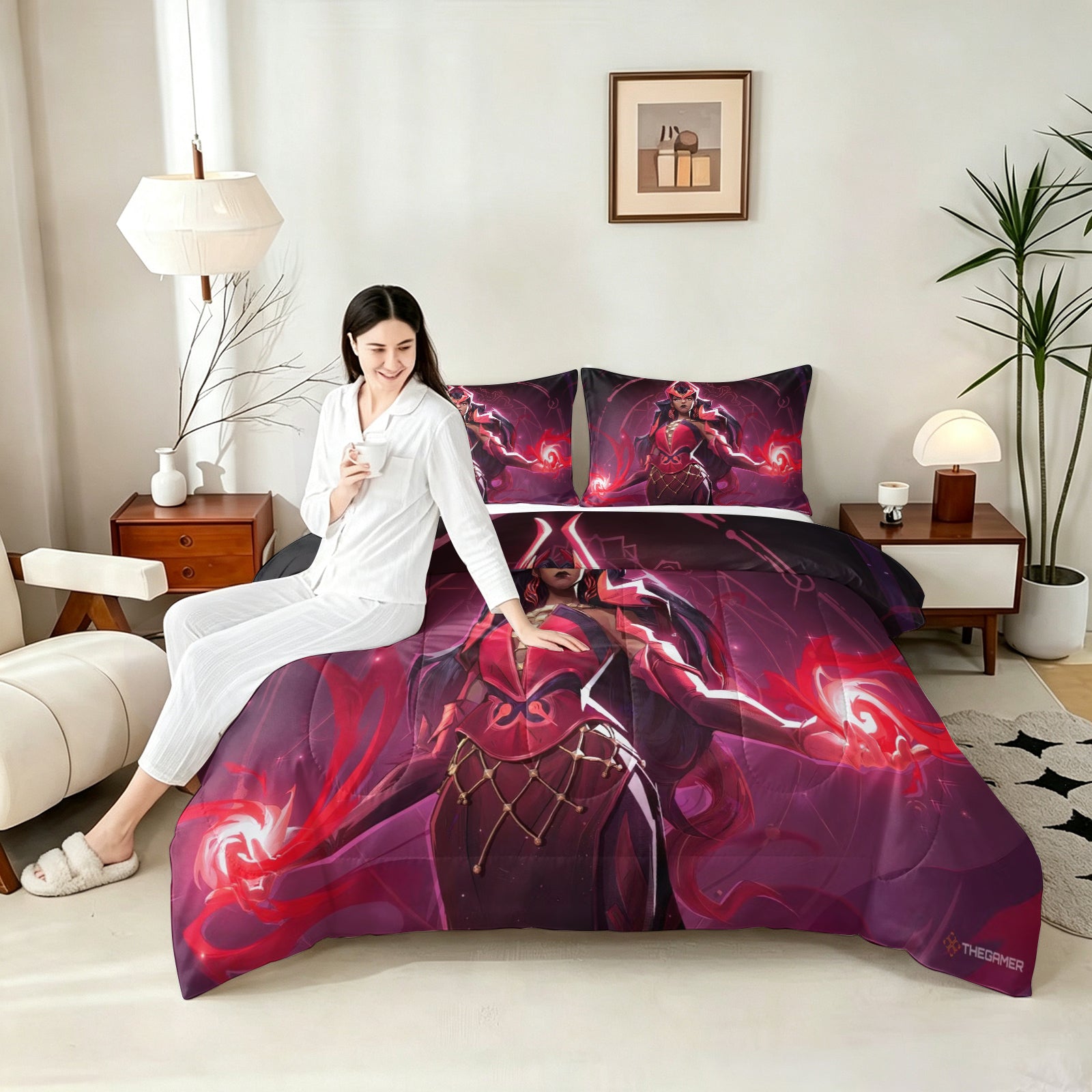 ‌Marvel Rivals Scarletwitch Comforter Pillowcase Sets Blanket All Season Reversible Quilted Duvet