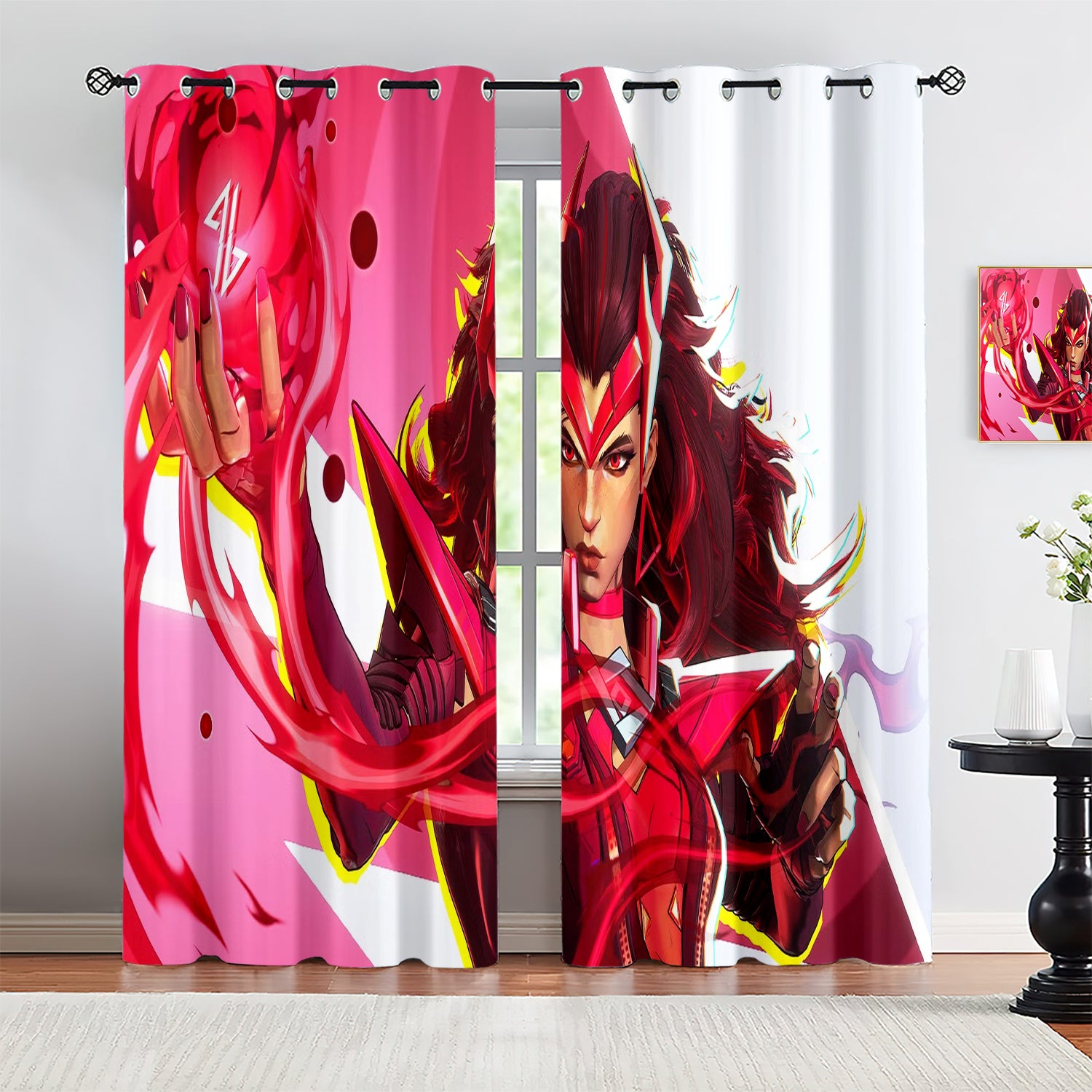 Marvel Rivals Scarlet Witch Blackout Curtains Drapes For Window Treatment Set