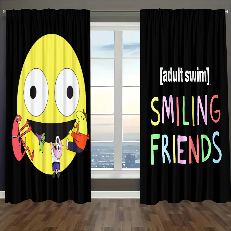 Smilling Friends Blackout Curtains Drapes For Window Treatment Set