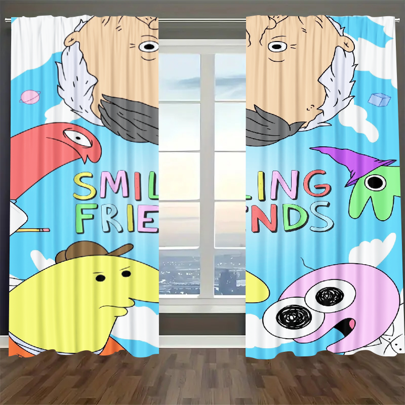 Smilling Friends Blackout Curtains Drapes For Window Treatment Set