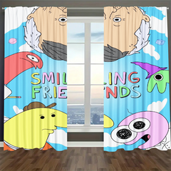 Smilling Friends Blackout Curtains Drapes For Window Treatment Set
