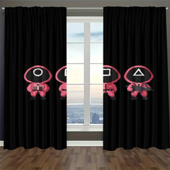 Squids Game Blackout Curtains Drapes For Window Treatment Set