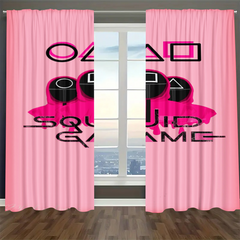 Squids Game Blackout Curtains Drapes For Window Treatment Set