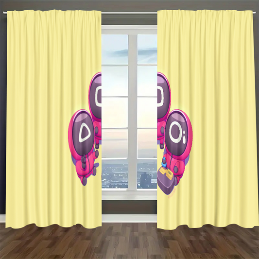 Squids Game Blackout Curtains Drapes For Window Treatment Set 800